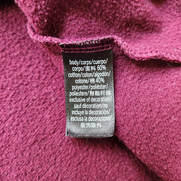 Victoria's Secret Sport Purple Burgundy Sweatshirt Silver Logo Womens Large - Picture 6 of 10